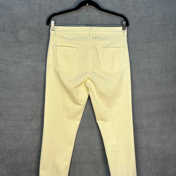 J Mclaughlin Pants Womens 6 Pale Yellow Lexi Jeans Pockets Stretch Casual Preppy - Picture 4 of 13